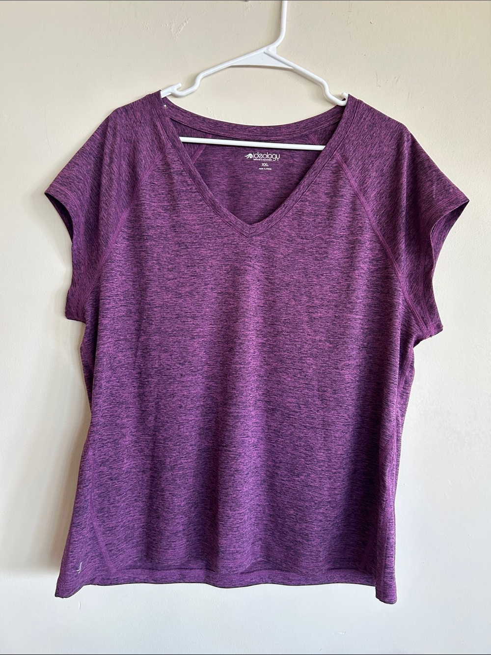 Ideology Women's Heather Plum V-Neck Short Sleeve Tee